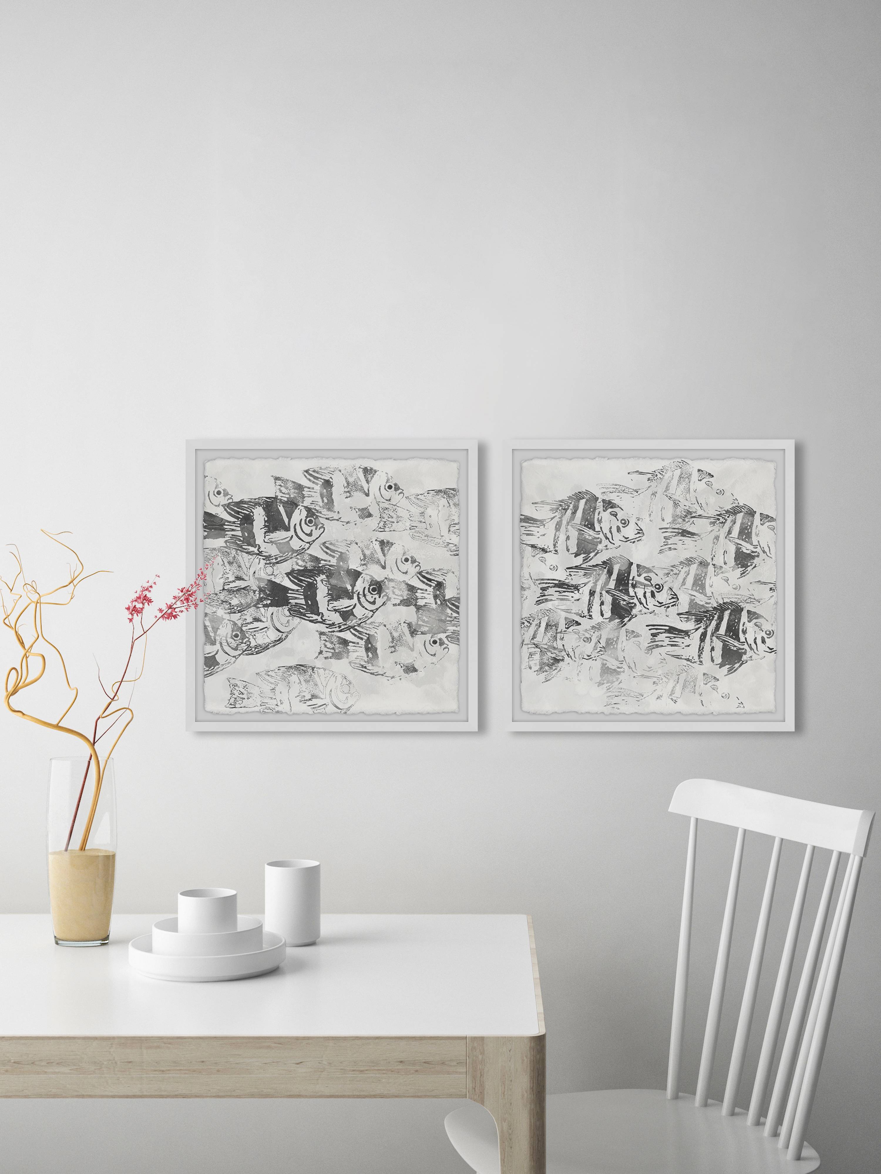 Marmont Hill Sea life Batik x iv Diptych, Art Prints 24.00" x 1.50"