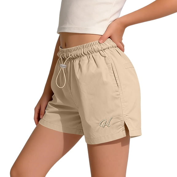 UQJfacai Girls Athletic Shorts High Waisted Quick Dry Running Shorts with Pockets Sports Active Shorts for Kids 1-11 Years