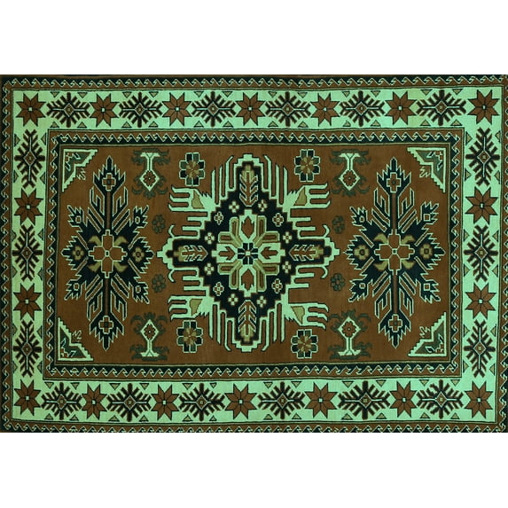 Ahgly Company Indoor Rectangle Persian Turquoise Blue Traditional Area Rugs, 8' x 10'