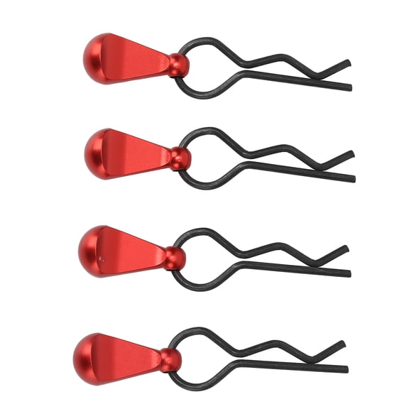 RC Body Clip Pin, RC Car R Clips R Shape High Strength 4Pcs Stainless Steel  For 1/10 RC Cars For 1/8 RC Cars Red,Blue,Black