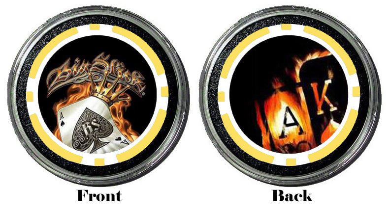 Big Slick Ace & King Hold'em Poker Coin Chip Card Guard Protector Cover New 