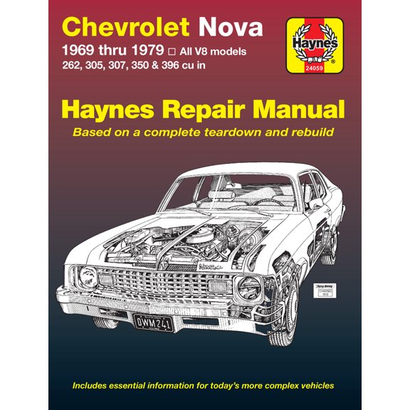 Pre-Owned Chevrolet Nova V8 1969 Thru 1979 Haynes Repair Manual: V-8 1969-1979 (Hardcover) 0856966932 9780856966934