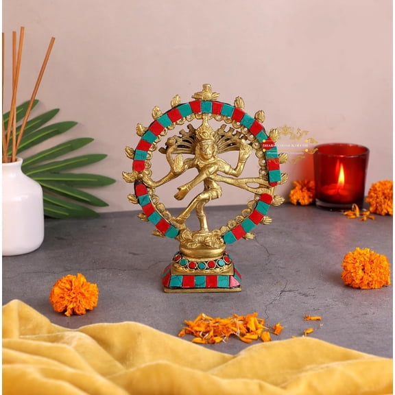 Magnificent Brass Nataraj | Nataraja Idol | Stone Work| Shiv Nataraj Figurine | Lord of Dance | Temple | Corner | Yoga Hall | Office | Gifts.