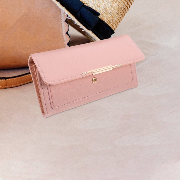 Moluckfu Cartera Rosa Para Mujer En Cuero PU Con Y Resistente Para Viaje