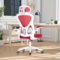 thumbnail image 2 of BestOffice Computer Office Chair High Back Ergonomic Swivel Task, Lumbar Support Adjustable Headrest Flip-up Armrests for Home Office, Red, 2 of 7