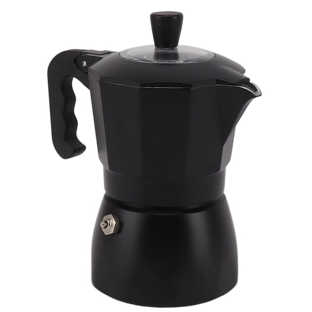 Cafetera italiana Moka Pot, cafetera Moka de aluminio fácil de operar para hacer café, color negro