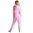 thumbnail image 3 of Women's Plush Animal Onesie Pajama, Pink Leopard, L/XL, 3 of 5