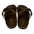 thumbnail image 2 of Mountain Sole Women's Easy Slip-On Two Loop Design Leather Sandals (Brown, 6), 2 of 6