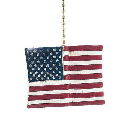 Red Ceiling Fan Pull - Red White Blue All American Flag Decorative Ceiling Fan Light Pull 3 Dimensional