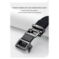 thumbnail image 4 of Jessboyy Men's Canvas Woven Belt No Hole Automatic Buckle Ratchet Belts Work Casual Outdoor Hiking Adjustable Web Belt Black,Free Size, 4 of 7
