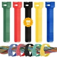thumbnail image 1 of 100Pcs Velcro Cable Ties Reusable, Fastening Cable Tie Straps Adjustable Releasable Hook and Loop Wire Ties for Computer Electronics Home Office Wire Cable Management Organiser- 150mm x 12mm, 5 Colors, 1 of 7