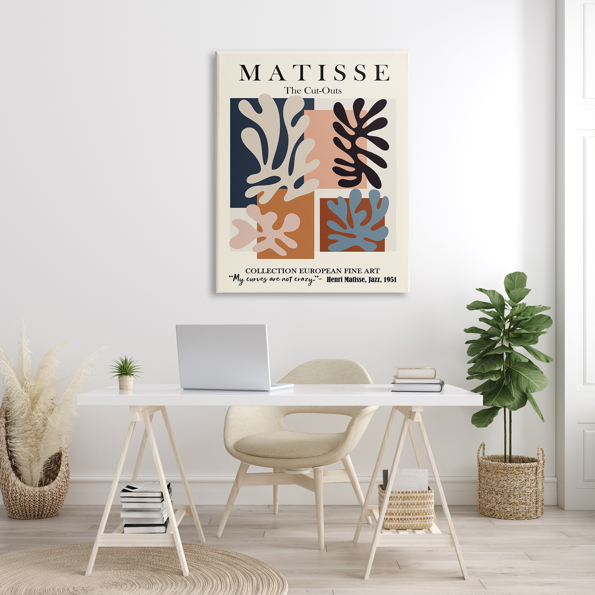 Stupell Industries Matisse Traditional Jazz Abstract Cut Out Forms, 36 x 48, Designed by Ros Ruseva