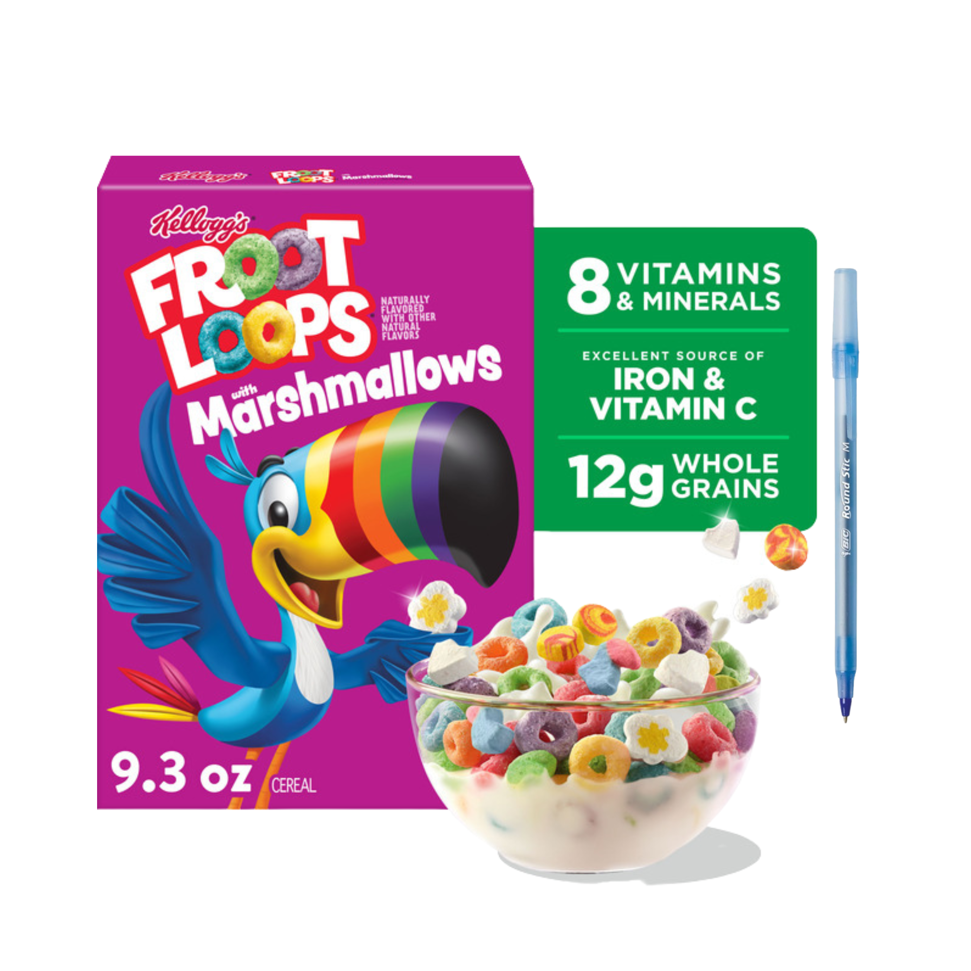 Froot Loops with Marshmallows Breakfast Cereal, 12g Whole Grains 9.3 oz