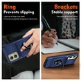 thumbnail image 7 of Case Designed for Motorola Moto G Stylus 5G 2025, Hybrid Back Case with Ring Stand & Hidden Card Slot & Support Magnetic Car Mount Shockproof Fall-Protection Slim Phone Cover for Galaxy A36 5G, Blue, 7 of 7