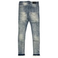 thumbnail image 2 of GFTD LA Los Angeles Men's Skinny Fit Jeans Ron Distressed Rip & Repair Denim (29, Mid Wash Blue), 2 of 4