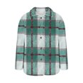 thumbnail image 7 of Zedker Women'S Plaid Printed Casual Lapel Collar Long Sleeve Jackets with Button, Comfy Loose Soft Fleece Thermal Coats with Pockets,Green,M, 7 of 7