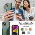 thumbnail image 6 of Wallet Case for iPhone 15 Plus Slim Protective Case with Credit Card Slots Hidden Kickstand Carbon Fiber Texture PU Leather Shockproof Anti-Scratch Phone Cover for iPhone 15 Plus, Green, 6 of 10