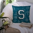 thumbnail image 3 of Carolines Treasures CJ2014-SPW1414 Letter S Sea Doodles Initial Alphabet Canvas Fabric Decorative Pillow  14Hx14W, 3 of 4