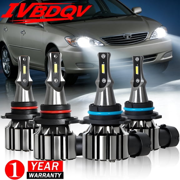 For Toyota Camry 2002 2003 2004 2005 2006 4x 6000K LED Headlight Bulbs Kits 9005 9006