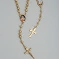 thumbnail image 4 of Bling Jewelry Womens 18K Gold Plated Rosary Beads Necklace Sacred Heart Crucifix, 4 of 4