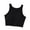 tank tops for women plus size-Black, variant on Homenesgenics Tank Tops for Women under $5 Women's Solid Color Chest Cushion Exposed Navel Camisole Tank Tops with Built in Bras Brown M