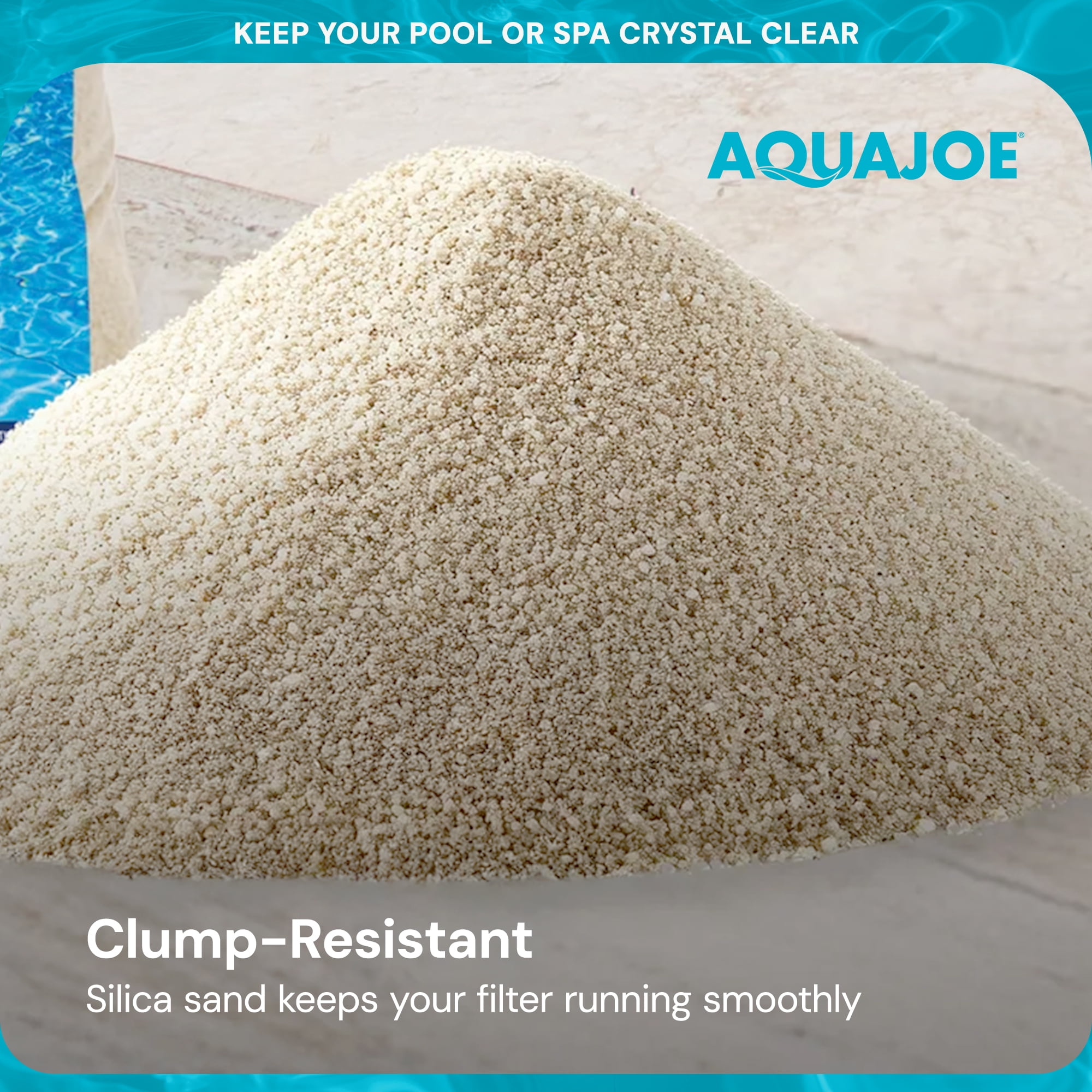 Aqua Joe Pool & Spa Filter Sand, Natural Silica Media for Sand Filter Systems, 50 lb Bag
