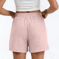thumbnail image 5 of Only Moment Women's Drawstring Sweat Shorts Blended Fabric Hiking Cargo Bermuda Shorts Lightweight Knee Length Capris for Summer Travel Fishing Workout Shorts Women Pink,S, 5 of 6