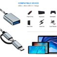 thumbnail image 2 of Adaptador 2 en 1 USB C/Micro a USB, Seminer USB C a USB, Cable adaptador Micro a USB 3.0 OTG, Gris, 2 of 5