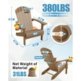 thumbnail image 5 of WINSOON All Weather HIPS Outdoor Plastic Adirondack Chairs Set Of 2-Teak, 5 of 7