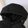 thumbnail image 5 of Boys and Girls Down Vests Solid Color Warm Thermal Zipper Winter Top Sleeveless Hooded Casual Comfortable Vest Black 11 Years, 5 of 6