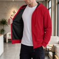 thumbnail image 2 of Mens Sweatshirt Nelozsy Men's Solid Color Half-Zip Hooded Casual Long Sleeve Sweatshirt Red XL, 2 of 6