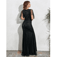 thumbnail image 4 of PrettyGuide Women's Evening Dress 1920s Sequin Mermaid Hem Maxi Long Formal Ball Gown, X-Large, 4 of 7