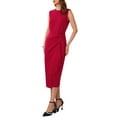 thumbnail image 4 of INSPIRE CHIC Women's Business Cocktail Dress 2025 Front Tie Wrap Formal Elegant Sleeveless Sheath Dresses S Red, 4 of 6