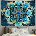 thumbnail image 3 of Shiartex  Blue Mandala Tapestry Psychedelic Bohemian Tapestries Hippie Moth Wall Decor Aesthetic Floral Tapestry Sun And Moon Tapestry Wall Hanging for Bedroom Painting, 3 of 6
