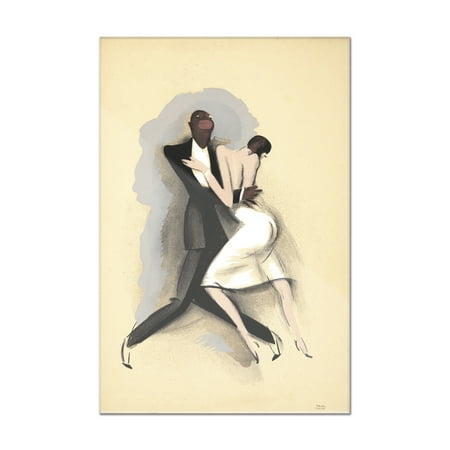- Le Tumulte Noir Vintage Poster (artist: Colin, Paul) France c. 1929 (8x12 Acrylic Wall Art Gallery Quality)
