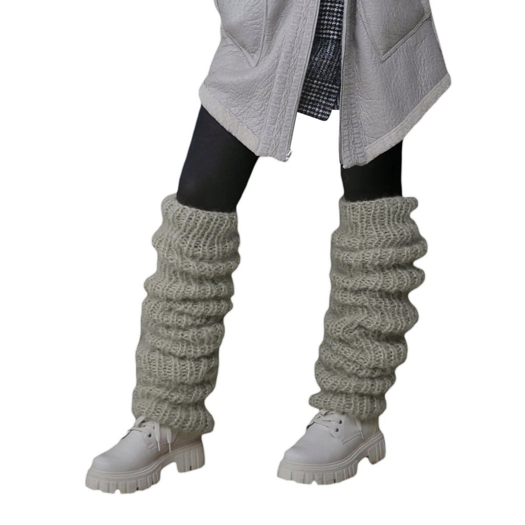 タイツ・ソックス DOD Wool Basic Leg Warmers DCHARCOAL GRAY Cyber Sale Gray Hand Knitted Leg Warmers, Knitted Grey Leg