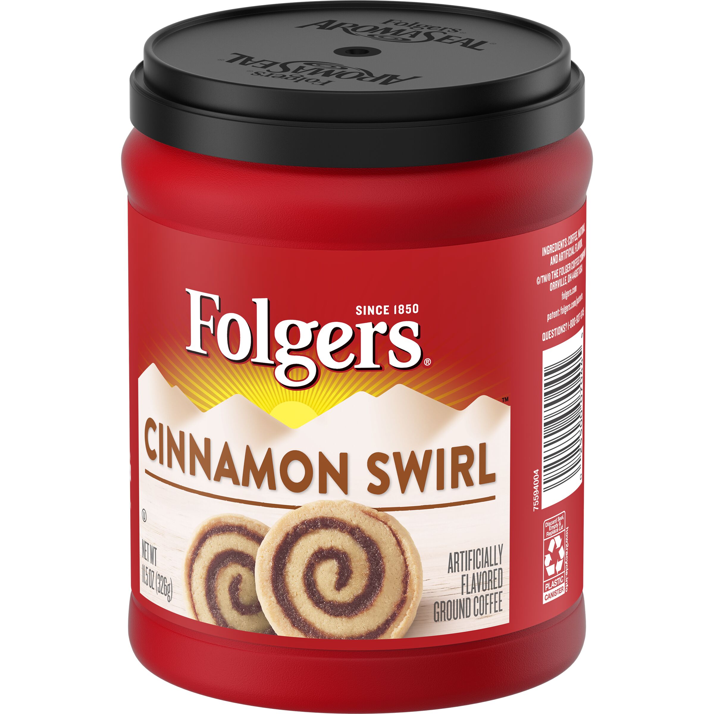 Folgers Cinnamon Swirl Artificially Flavored Ground Coffee, 11.5-Ounce - image 2 of 6