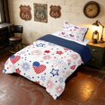 thumbnail image 2 of Manfei Patriotic USA Flag Twin Comforter Sets, Firework Stars Bedding Set, Red White Blue, Navy Reversible 2 Pieces, 1 Comforter and 1 Pillowcase, 2 of 6