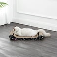 thumbnail image 6 of Rini 23.75" Modern Cardboard Lounge Bed Cat Scratcher with Built-In Bell Toys and Catnip, Black/White, 6 of 9