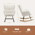 thumbnail image 5 of Smiaoer Nursery Rocking Chair, Teddy Upholstered Glider Rocker with High Backrest,Reading Chair Modern Rocking Accent Chairs Glider Recliner for Living Room, Nursery, Bedroom, 5 of 9