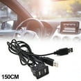 thumbnail image 1 of 150CM Car Dash Flush Mount AUX USB Port Panel Dual USB Extension Adapter Cable, 1 of 12