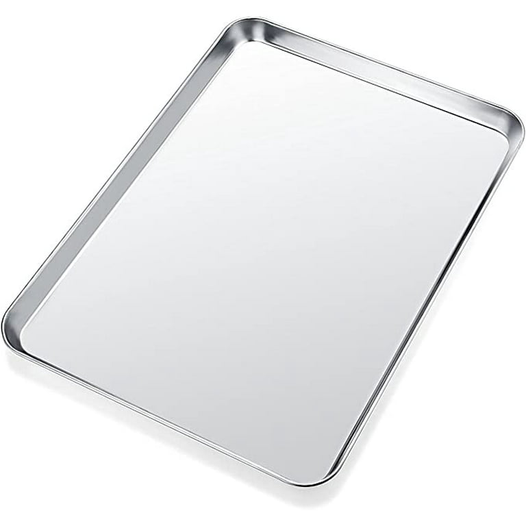 Tutuviw Rectangle Small Baking Sheet Stainless Steel Baking Pan Tray Cookie  Sheet Non Toxic & Healthy, Easy Clean & Dishwasher Safe Rectangle Size 9.1