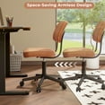 thumbnail image 5 of Costway 2PCS PU Leather Office Chair Adjustable Swivel Task Chair with Backrest Orange, 5 of 10