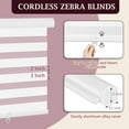 thumbnail image 4 of REJODA-Zebra Blinds for Windows with Valance Cover Cordless Zebra Roller Shades for French Door, Light Filtering Day Night Blinds, Dual Layer Window Blind, 31" W X 90" H (79W X 228H cm), White, 4 of 4