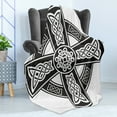 thumbnail image 4 of Celtic Soft Flannel Fleece Throw Blanket, Traditional Culture of Celtic Life Medieval Heraldic Print, Cozy Plush for Indoor and Outdoor Use, 50" x 60", White and Black, by Ambesonne, 4 of 5