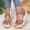 Brown, variant on Women's Non Slip Peep Toe Wedge Sandals Buckle Strap Plus Size Spring Summer Trendy Comfortable Adjustable Khaki 36