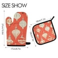 thumbnail image 2 of Yayeee Oven Mitts and Pot Holder Set of 2 Heat Resistant Kitchen Gloves Baking Hot Pad, Beige Christmas Ornaments Pattern, 2 of 5
