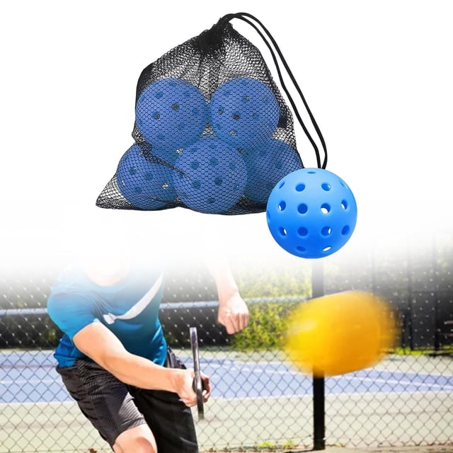 6 piezas Pickleball Balls Pelota de competición con bolsa de malla Sports Pickle Balls para azul Cola Bolas de pepinillo