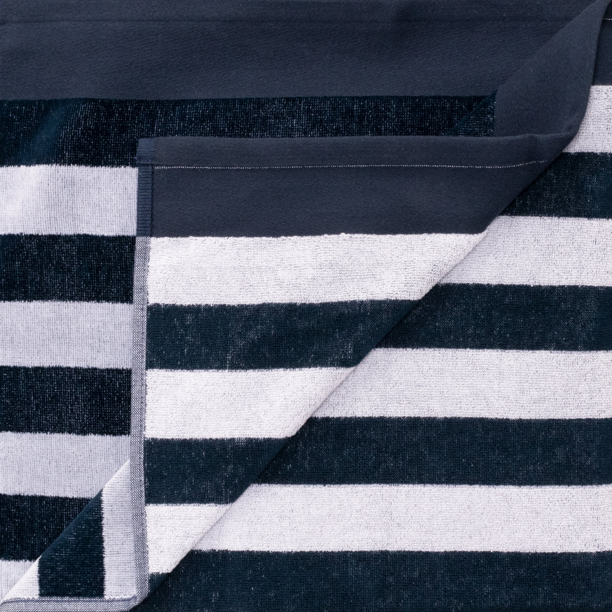 Superior 2-Piece Yacht Club Cotton Beach Towel Set, Navy Blue