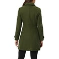 thumbnail image 4 of INSPIRE CHIC Women's Classic Single Breasted Winter Long Trenchcoat with Pockets XS Army Green, 4 of 7